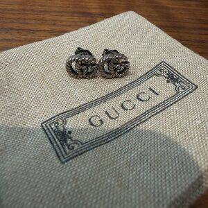 Gucci Twisted Silver Earrings (Authentic)